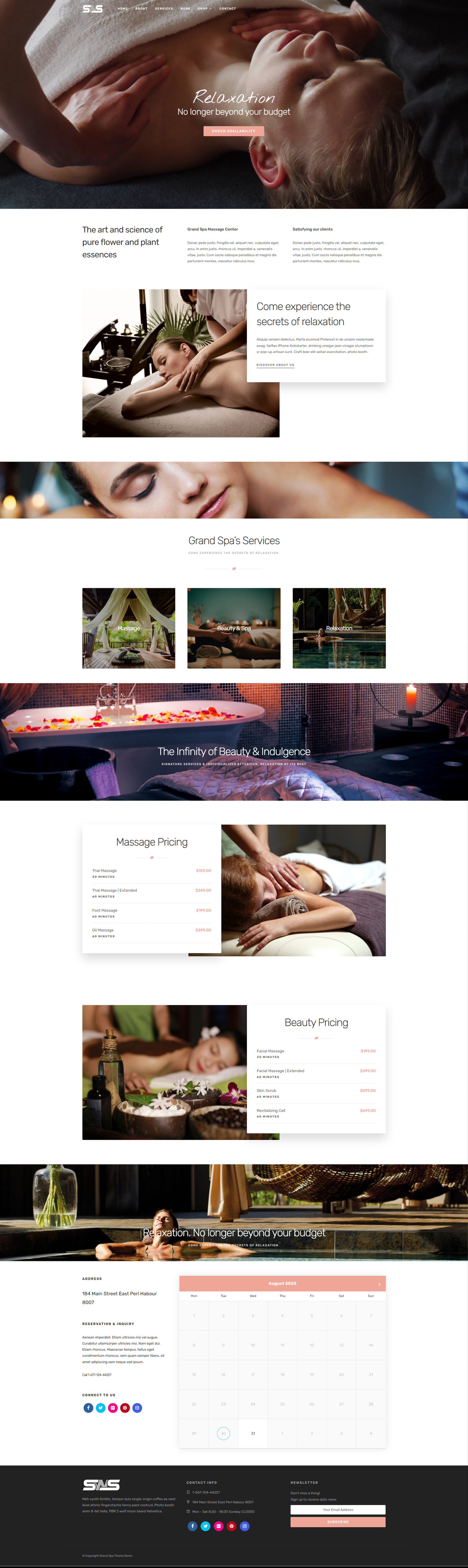 Spa Website - Oasis Template