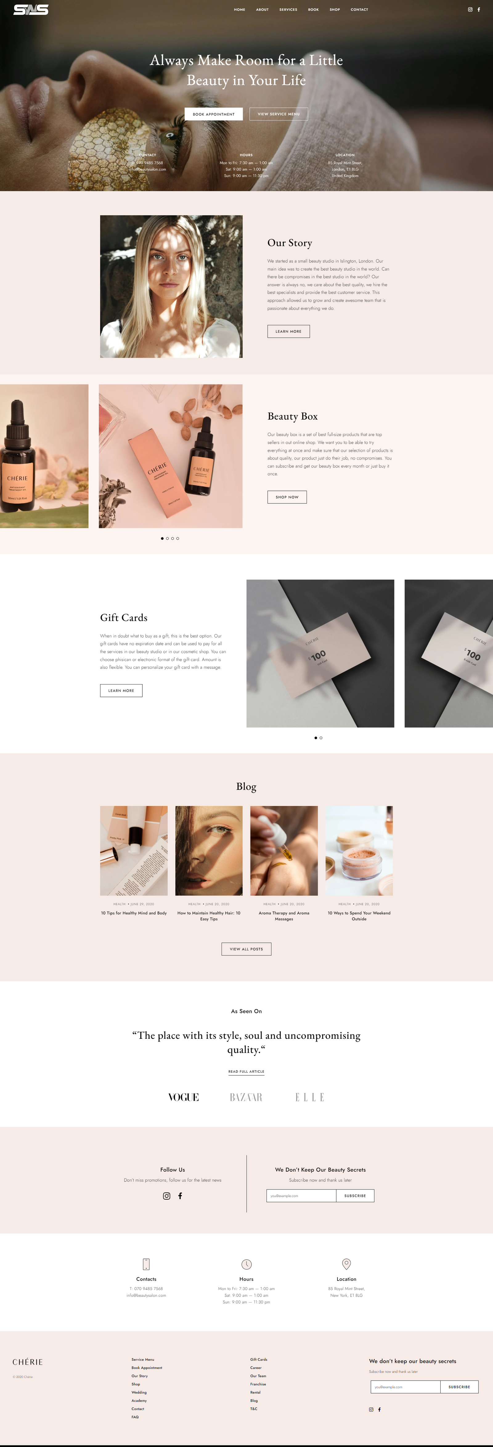 Spa Website - Serena Template