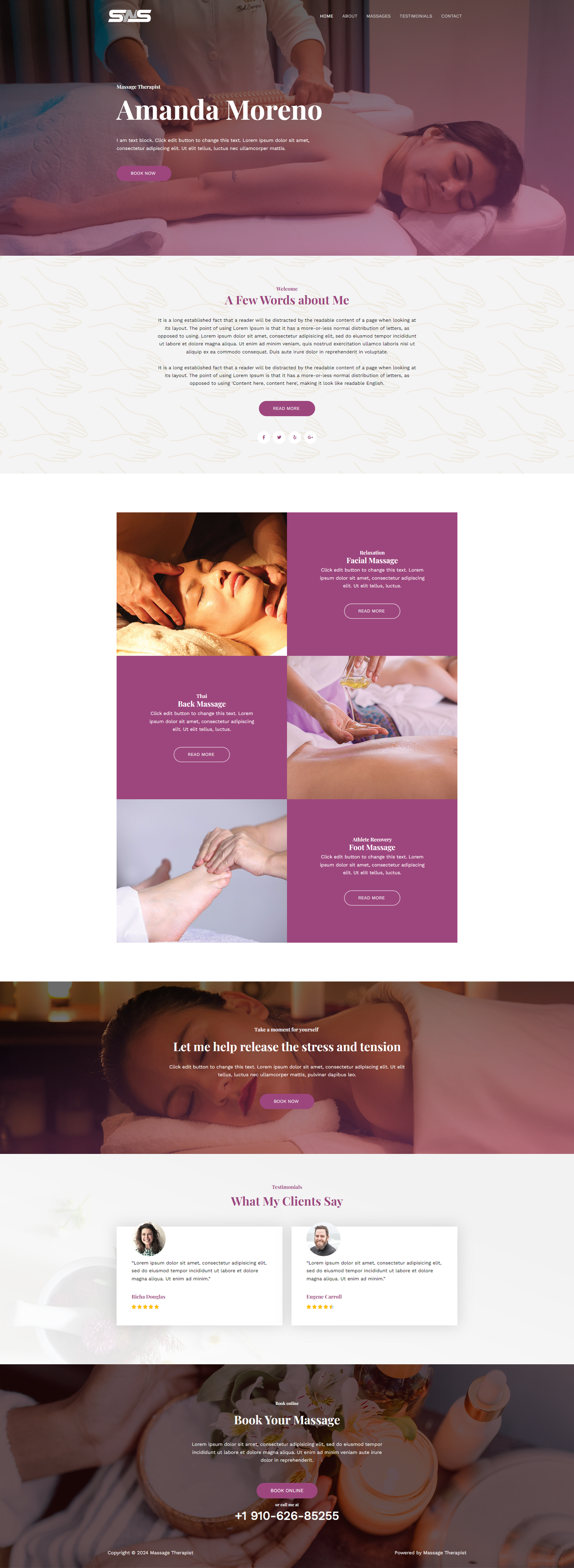 Spa Website - Blissful Template